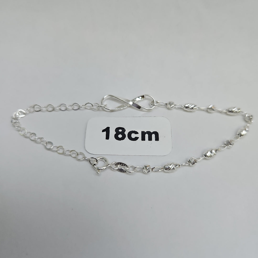 PULSERA TEJIDO INFINITO PLATA .925 18 CM 2.2 GR (NUEVO)
