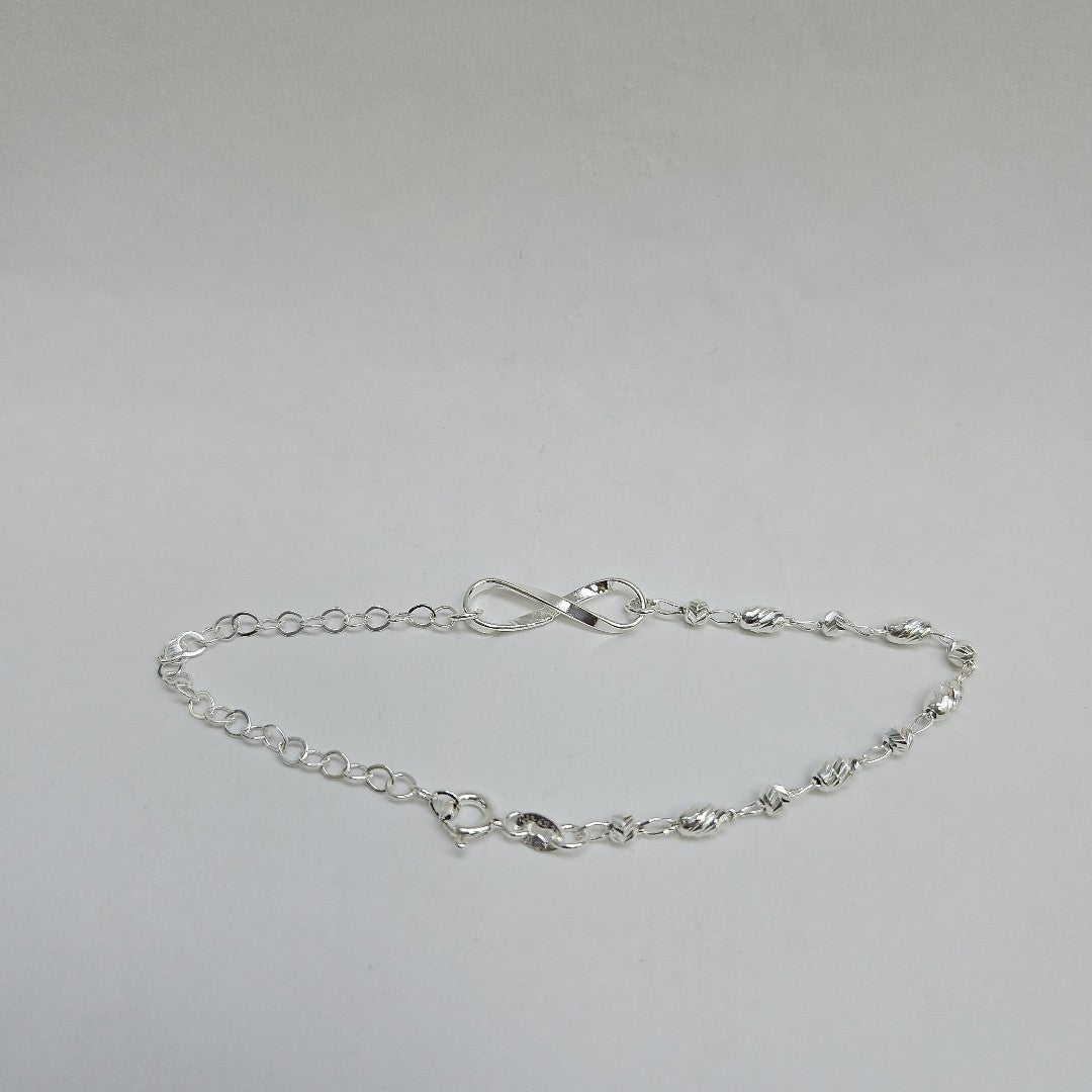 PULSERA TEJIDO INFINITO PLATA .925 18 CM 2.4 GR (NUEVO)