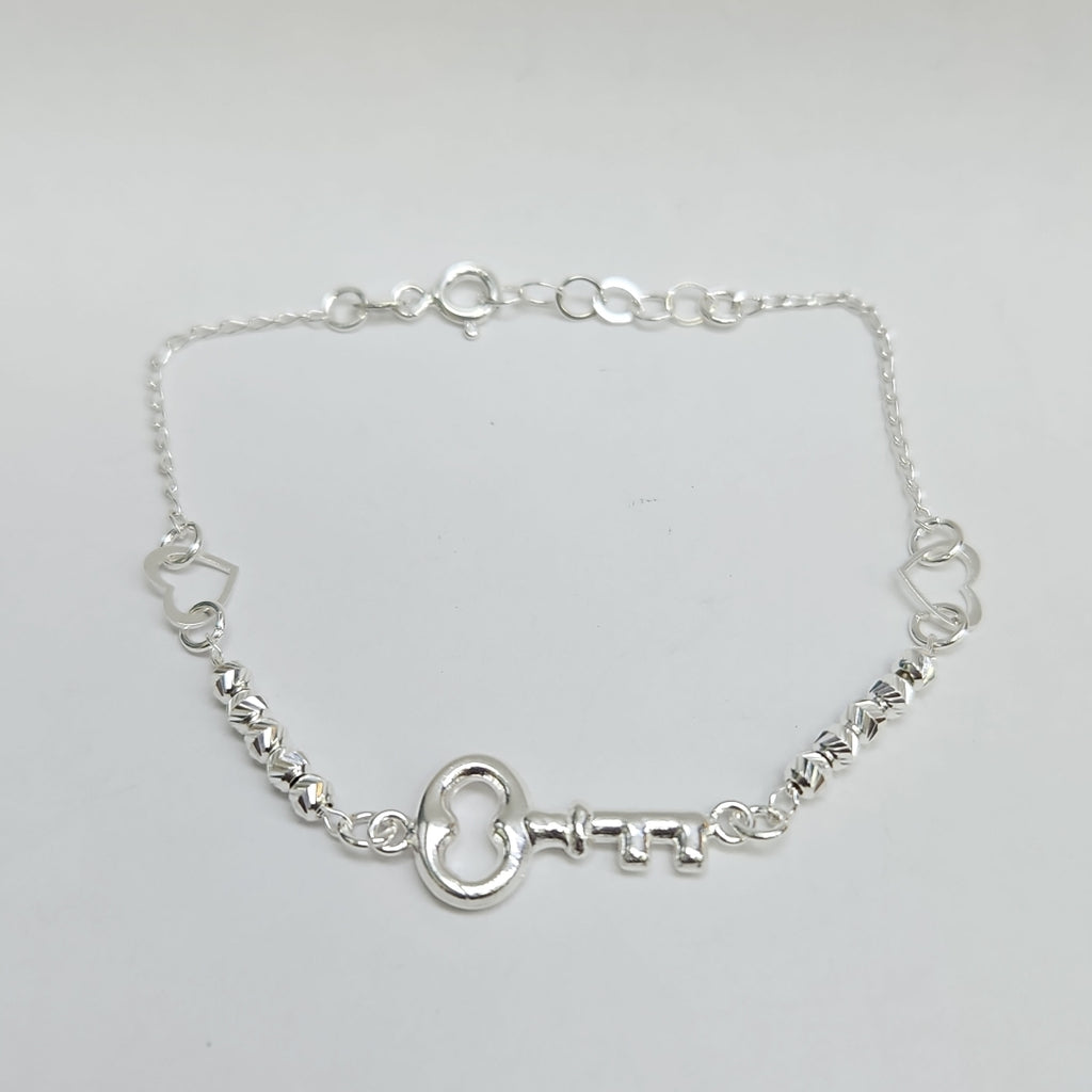 PULSERA TEJIDO LLAVE PLATA .925 18 CM 2.3 GR (NUEVO)