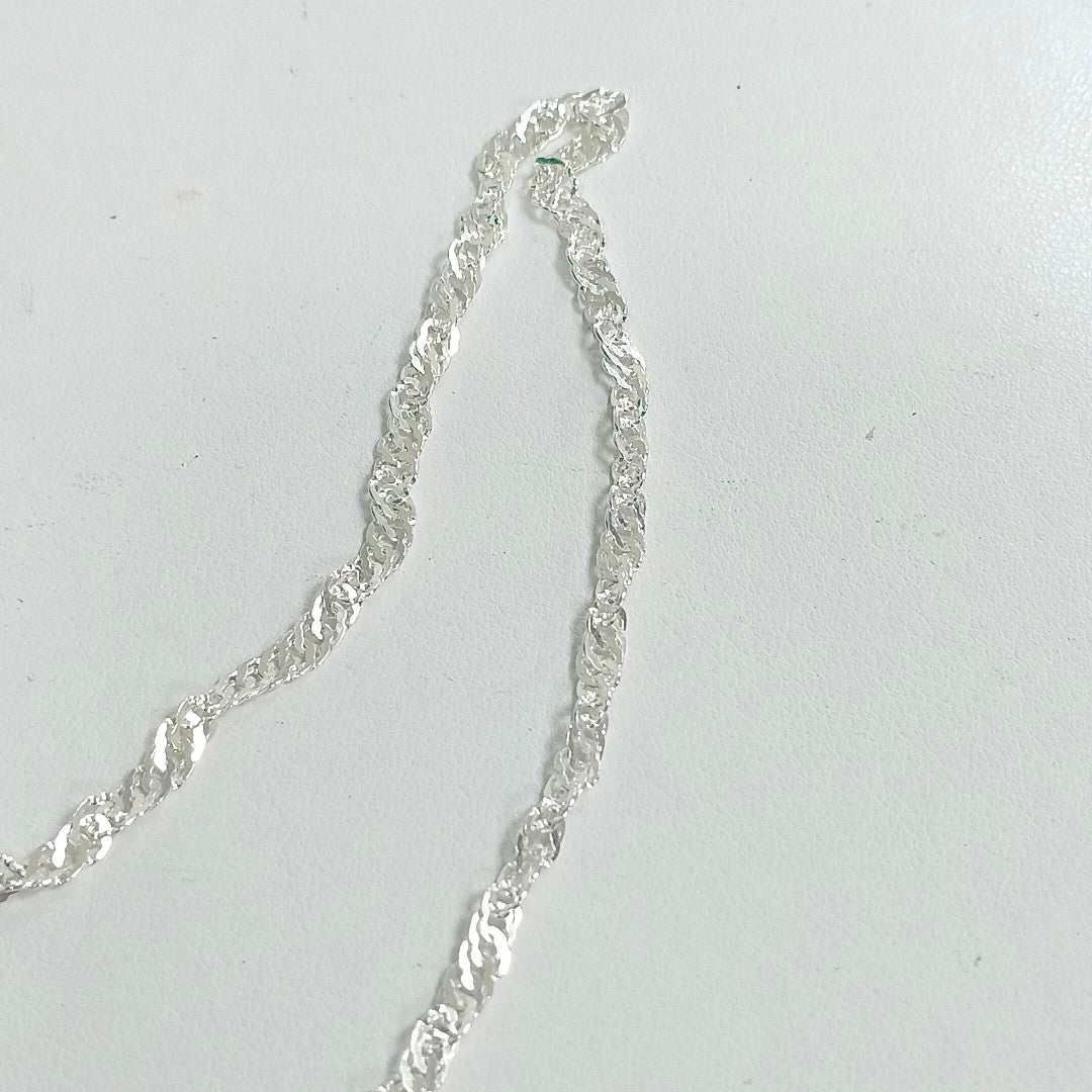 CADENA TEJIDO MEDIO TORZAL PLATA .925 55 CM 5.6 GR (NUEVO)