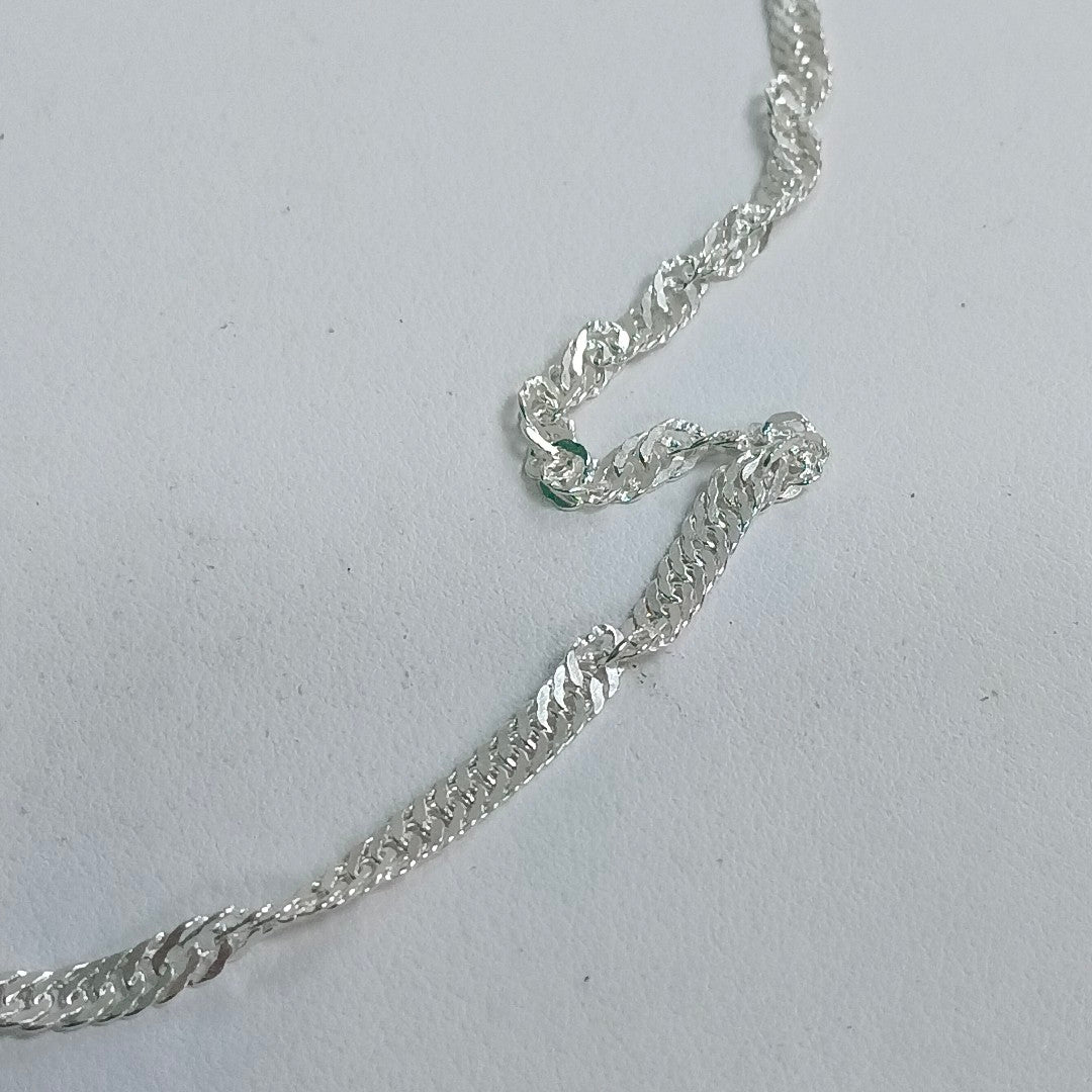 CADENA TEJIDO MEDIO TORZAL PLATA .925 55 CM 6.4 GR (NUEVO)