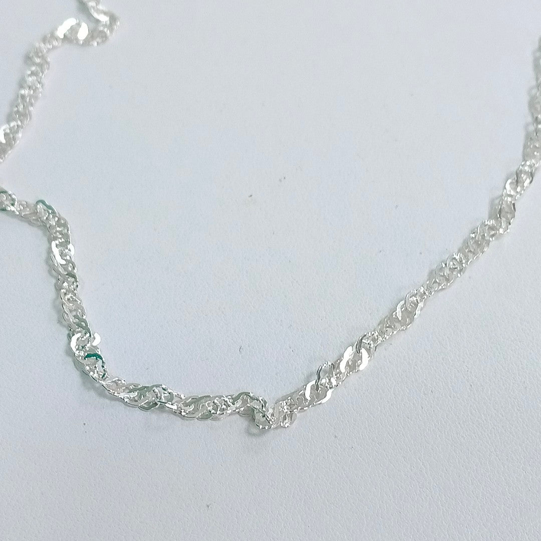 CADENA TEJIDO MEDIO TORZAL PLATA .925 55 CM 5.6 GR (NUEVO)