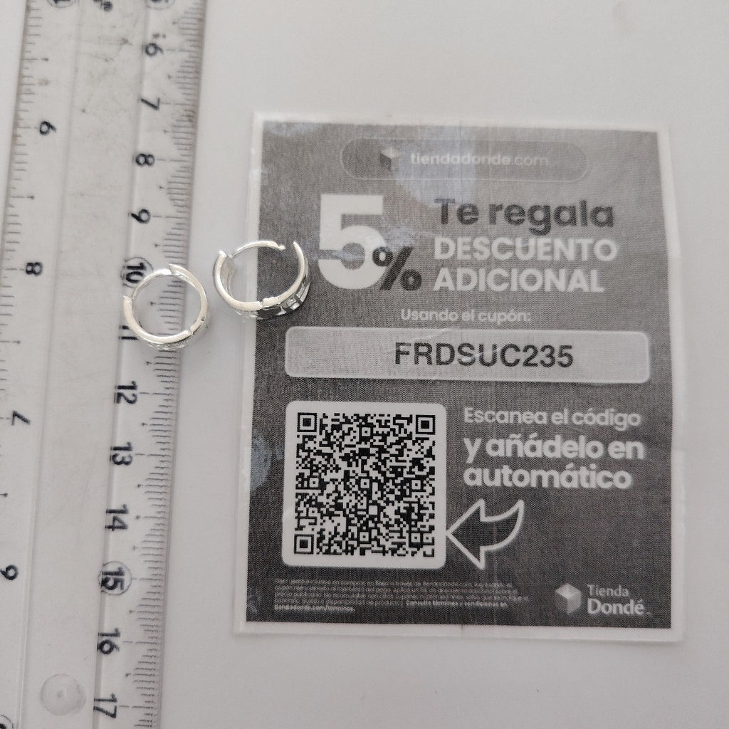 HUGGIES C/CIRCONIAS PLATA .925 2.8 GR (NUEVO)