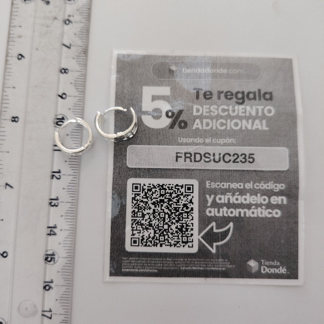 HUGGIES C/CIRCONIAS PLATA .925 2.8 GR (NUEVO)