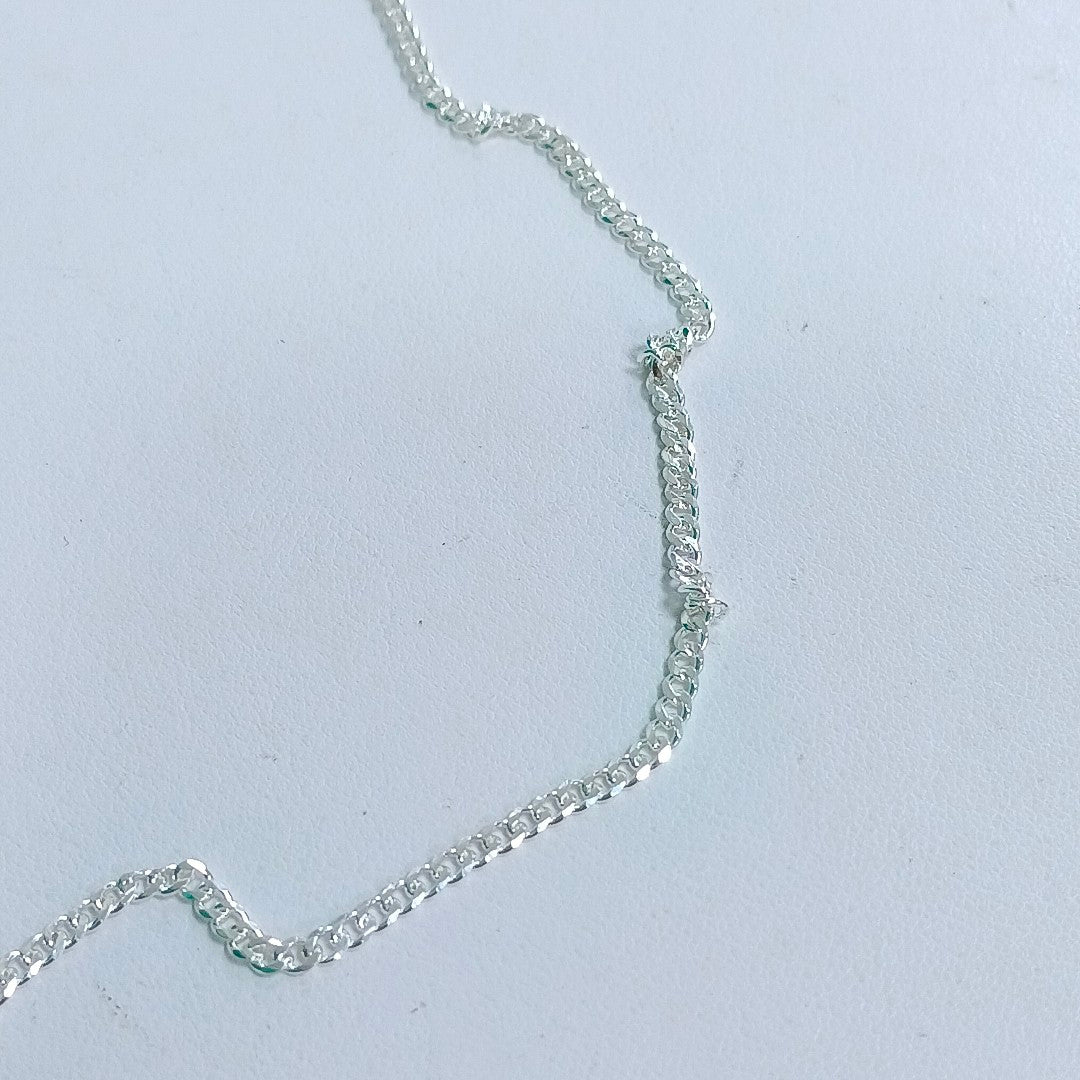 CADENA TEJIDO BARBADO PLATA .925 55 CM 5.4 GR (NUEVO)