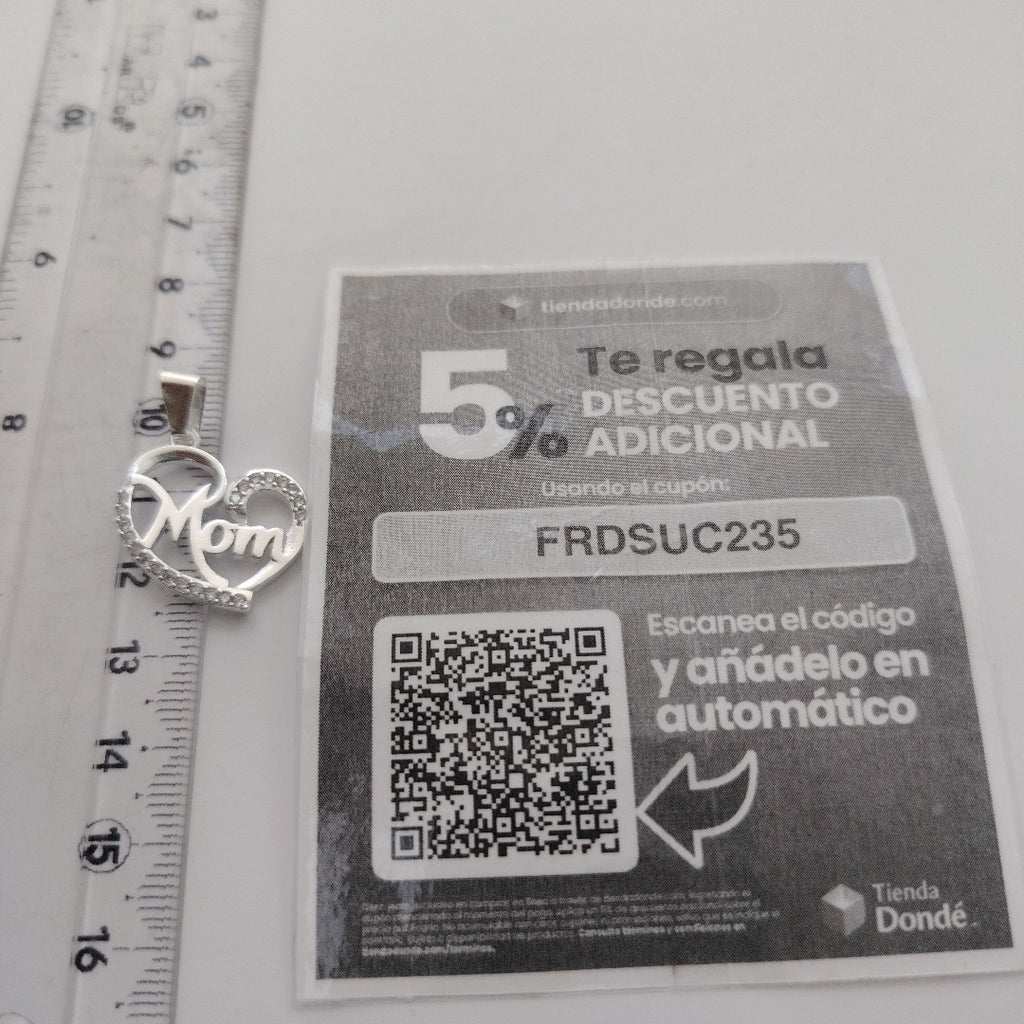 DIJE CORAZON C/CIRCONIAS PLATA .925 3.1 GR (NUEVO)