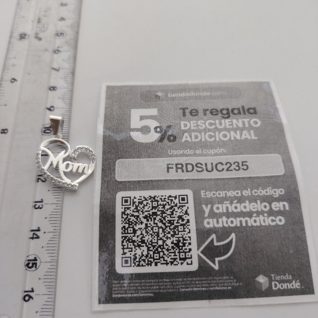 DIJE CORAZON C/CIRCONIAS PLATA .925 3.1 GR (NUEVO)