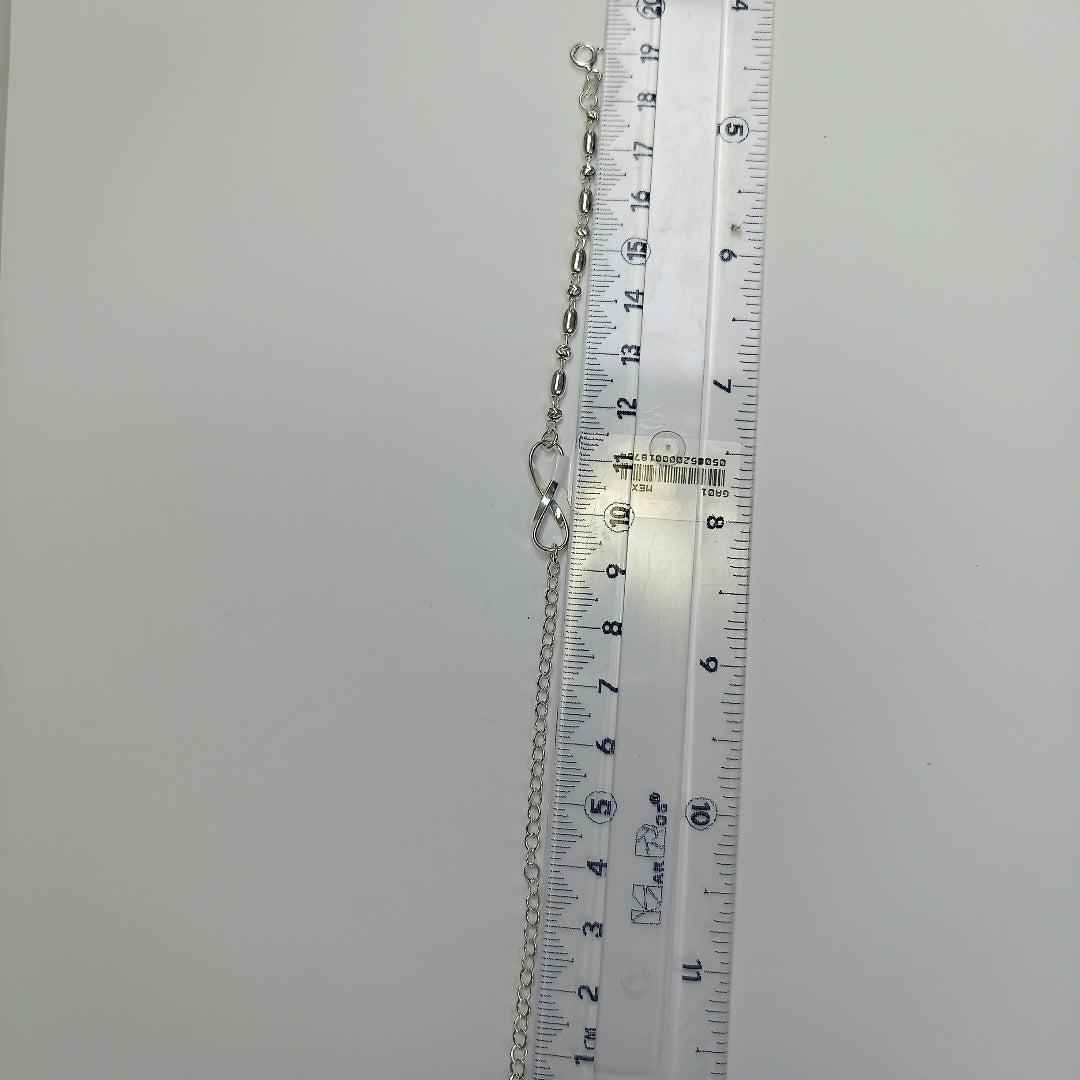 PULSERA TEJIDO INFINITO PLATA .925 18 CM 2.4 GR (NUEVO)