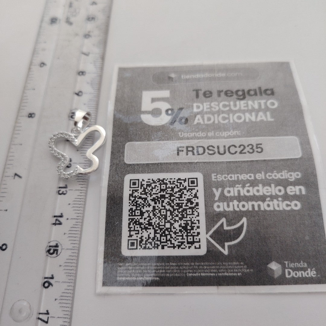 DIJE MARIPOSA C/CIRCONIAS PLATA .925 2.4 GR (NUEVO)