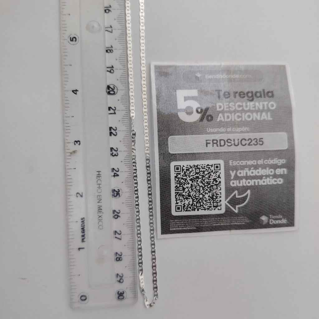 CADENA TEJIDO ESPEJO PLATA .925 60 CM 4.3 GR (NUEVO)