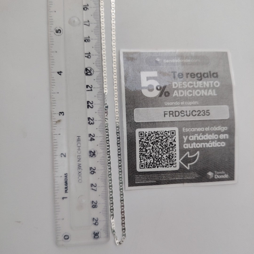 CADENA TEJIDO ESPEJO PLATA .925 60 CM 4.3 GR (NUEVO)