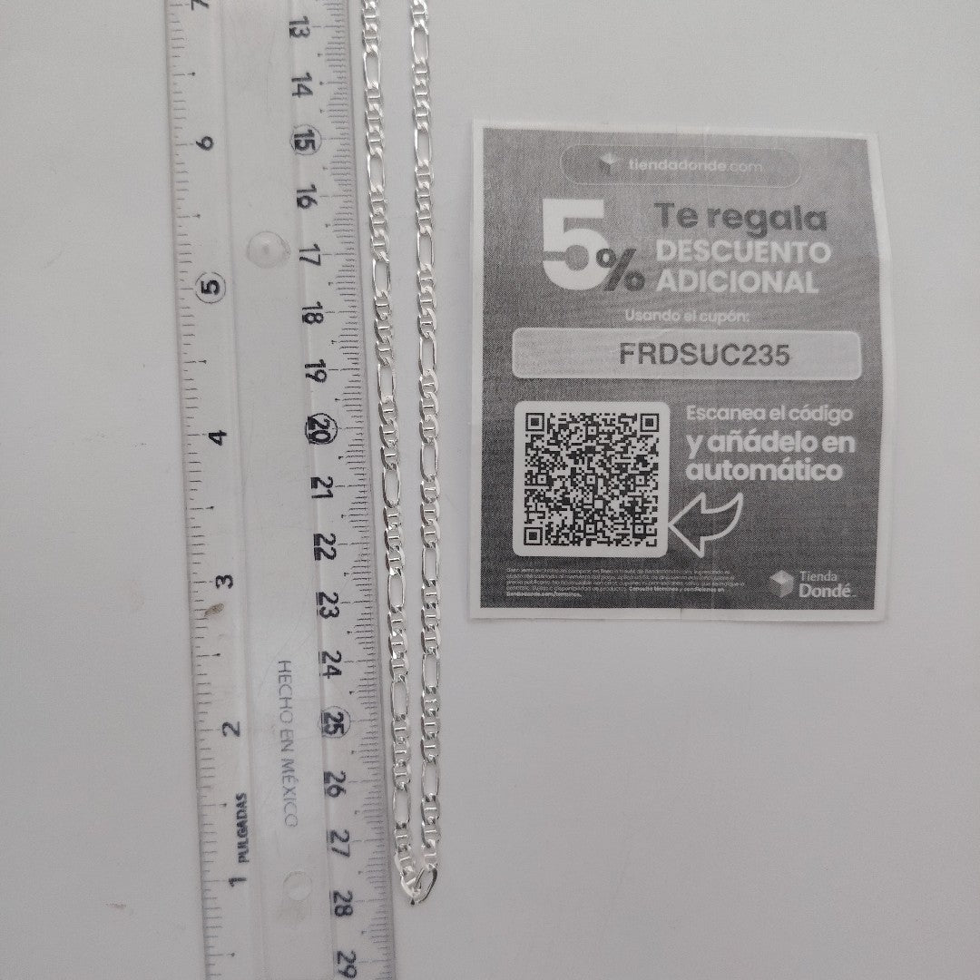 CADENA TEJIDO MARINERO PLATA .925 55 CM 7.6 GR (NUEVO)