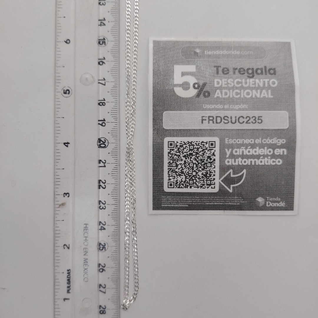 CADENA TEJIDO BARBADO PLATA .925 55 CM 5.5 GR (NUEVO)