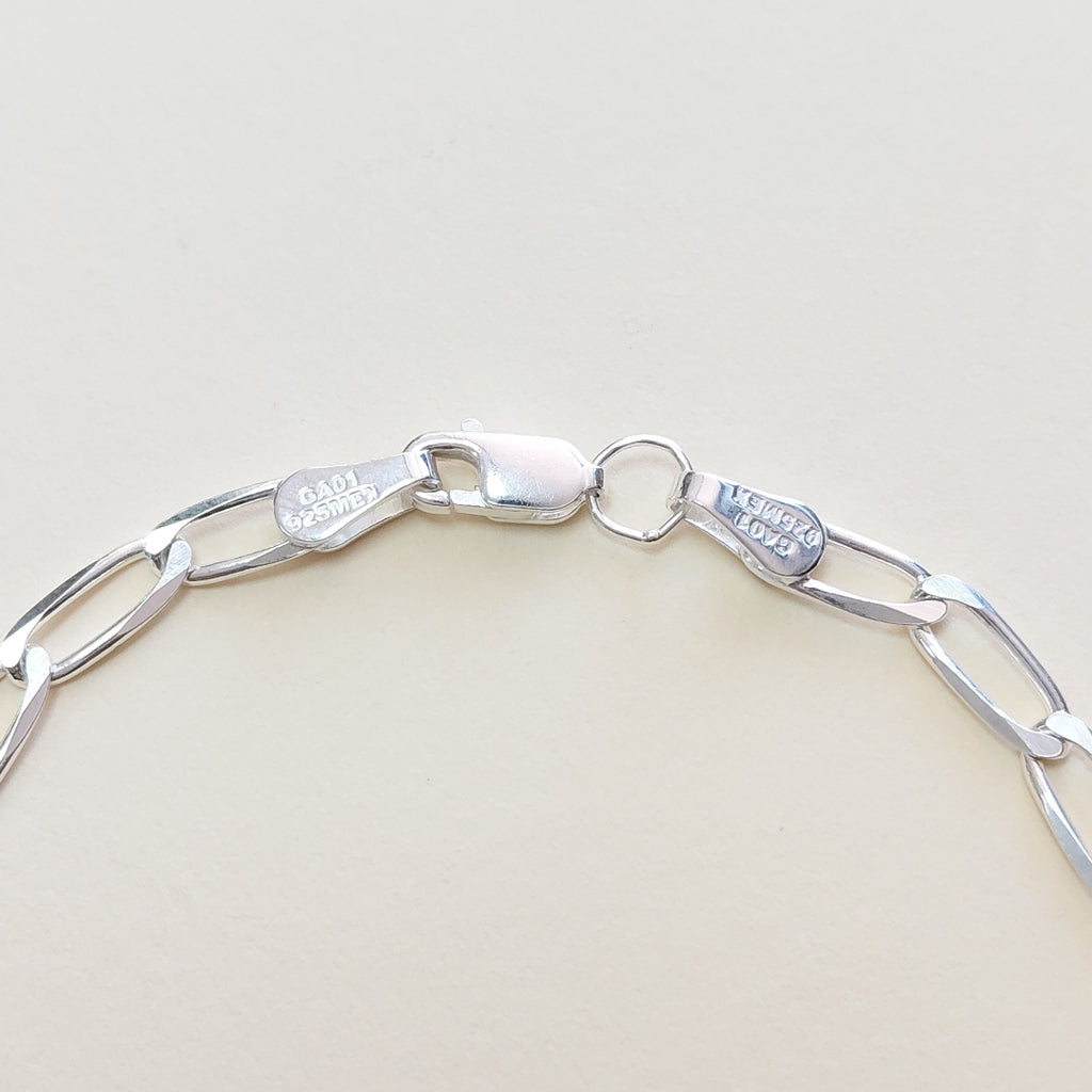 PULSERA TEJIDO ESLABONES PLATA .925 21 CM 4 GR (NUEVO)