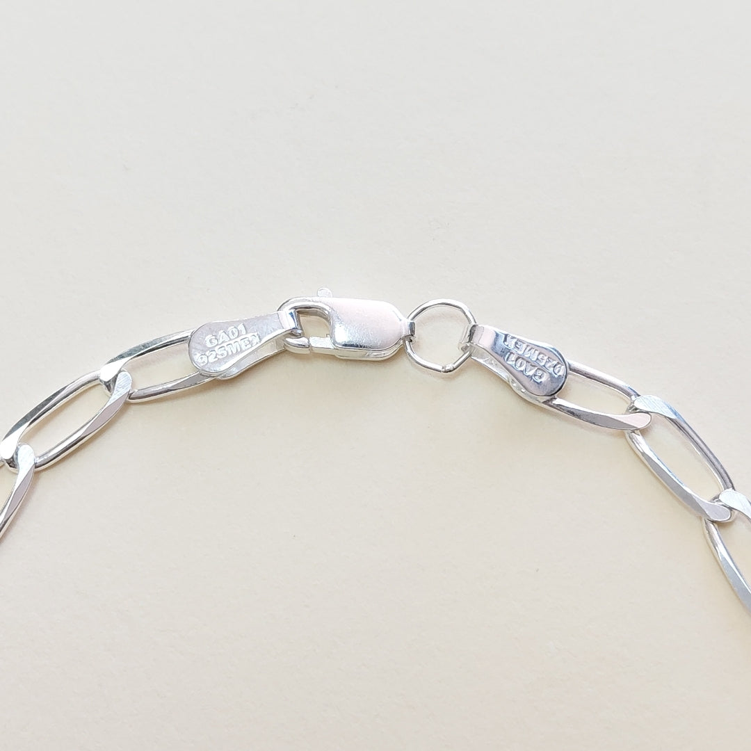 PULSERA TEJIDO ESLABONES PLATA .925 21 CM 4 GR (NUEVO)