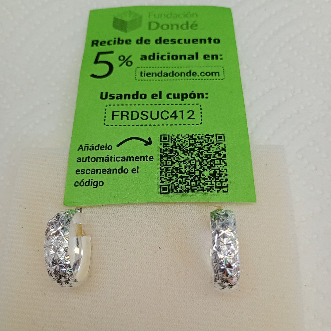 PAR ARRACADAS FACETADAS PLATA .925 3.5 GR (NUEVO)