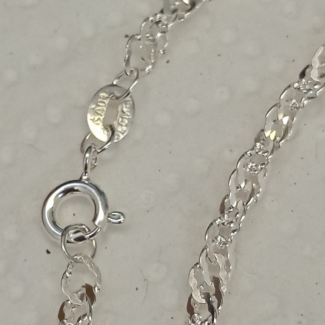 CADENA TEJIDO MEDIO TORZAL PLATA .925 55 CM 5.4 GR (NUEVO)