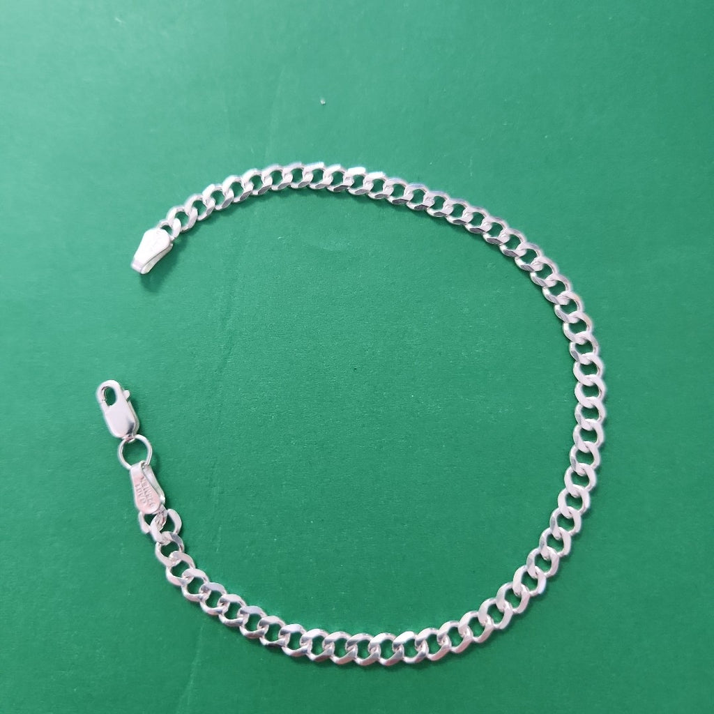 PULSERA TEJIDO BARBADA PLATA .925 21 CM 4.5 GR (NUEVO)