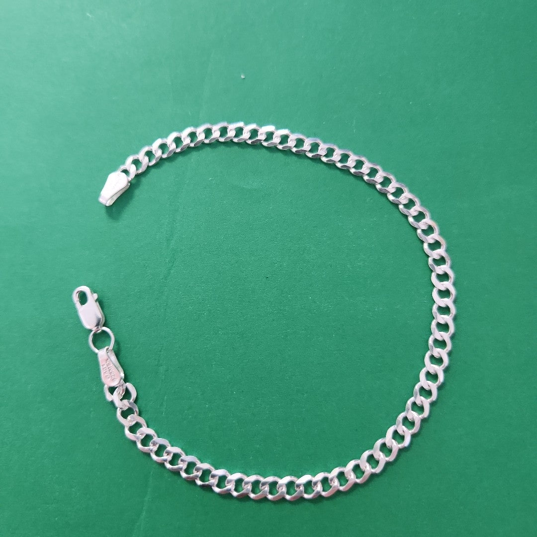 PULSERA TEJIDO BARBADA PLATA .925 21 CM 4.5 GR (NUEVO)