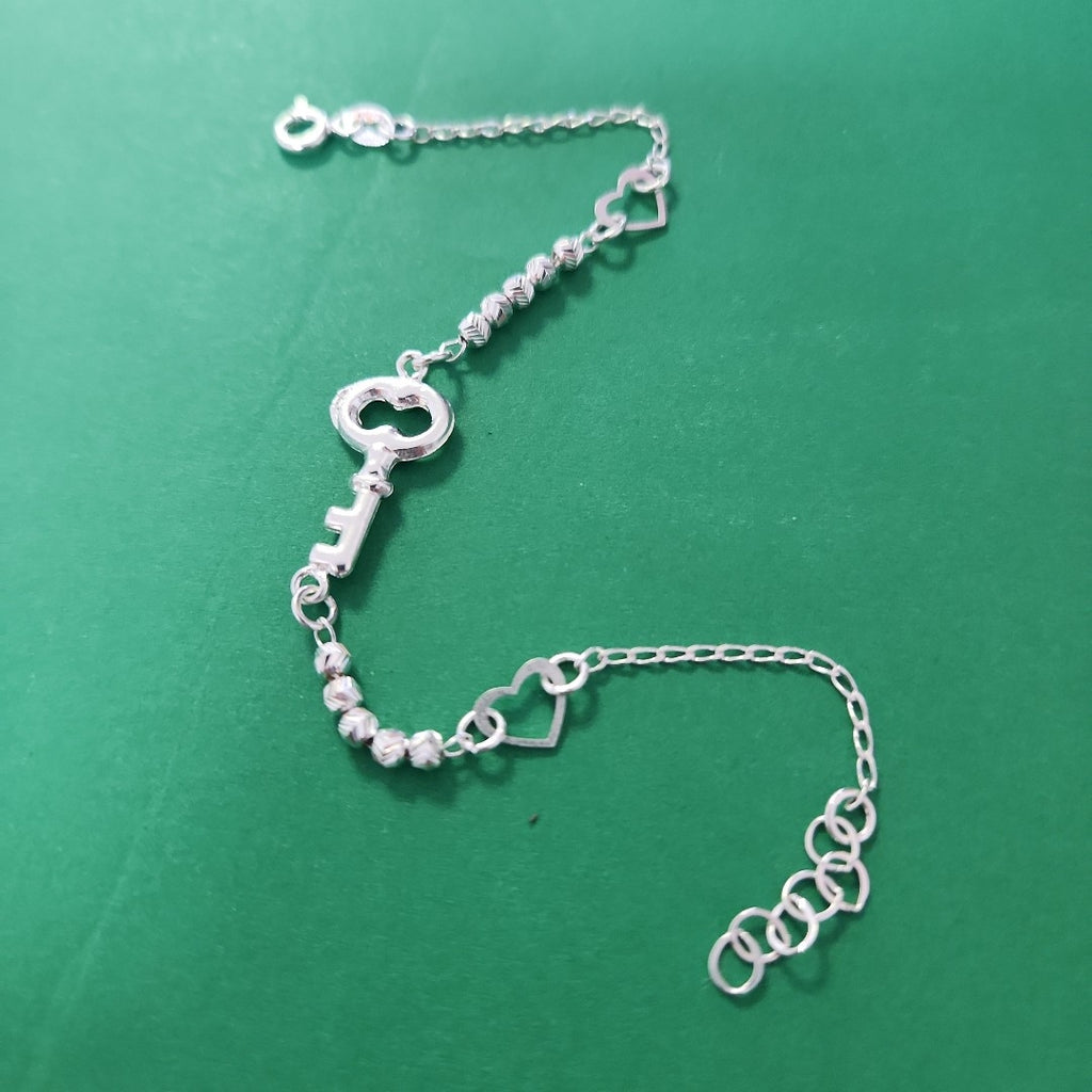 PULSERA TEJIDO LLAVE PLATA .925 18 CM 2.4 GR (NUEVO)