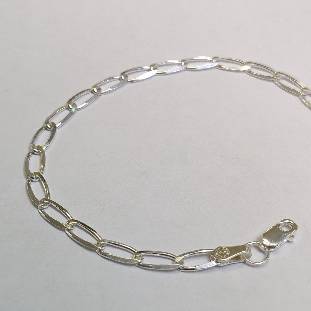 PULSERA TEJIDO ESLABONES PLATA .925 18 CM 3.7 GR (NUEVO)