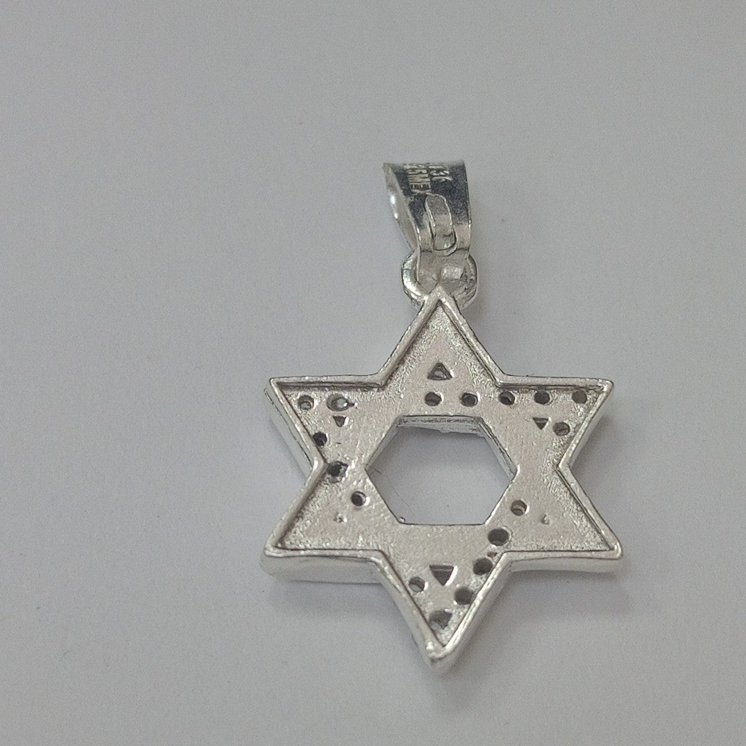 DIJE ESTRELLA DE DAVID C/CIRCONIAS PLATA .925 2.7 GR (NUEVO)