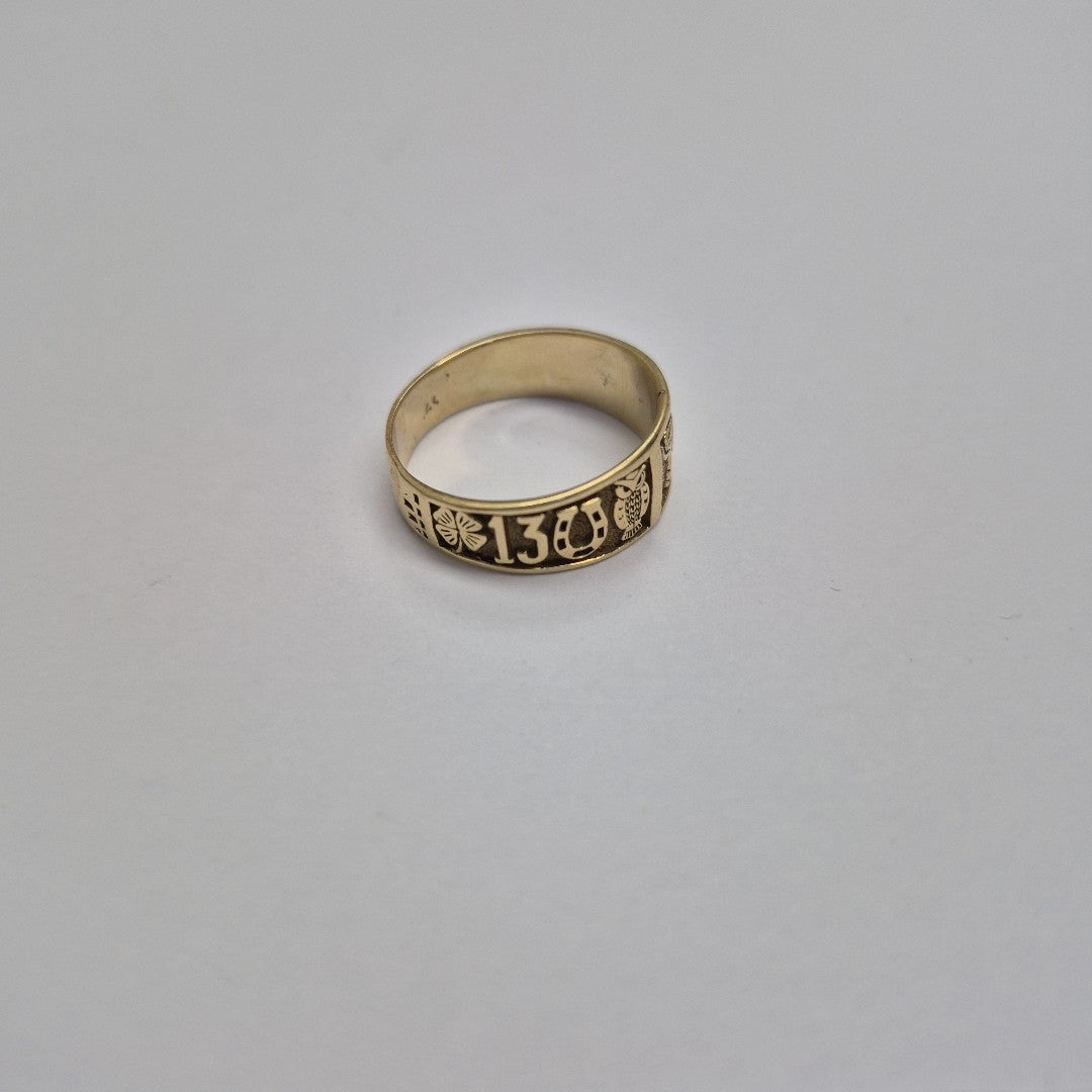 ARGOLLA DE LA SUERTE ORO 14 K 4.2 GRMS (SEMINUEVO)