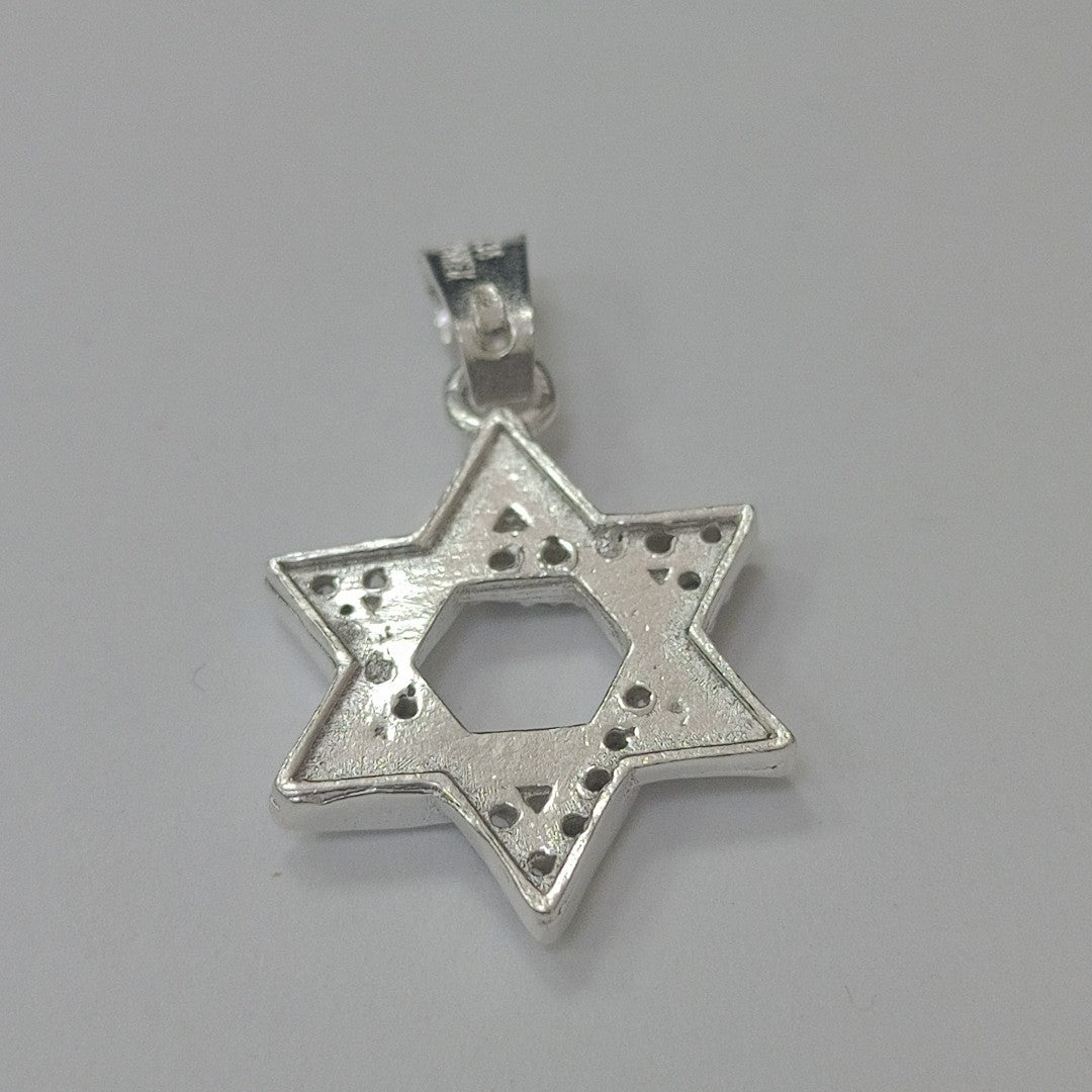 DIJE ESTRELLA DE DAVID C/CIRCONIAS PLATA .925 2.7 GR (NUEVO)