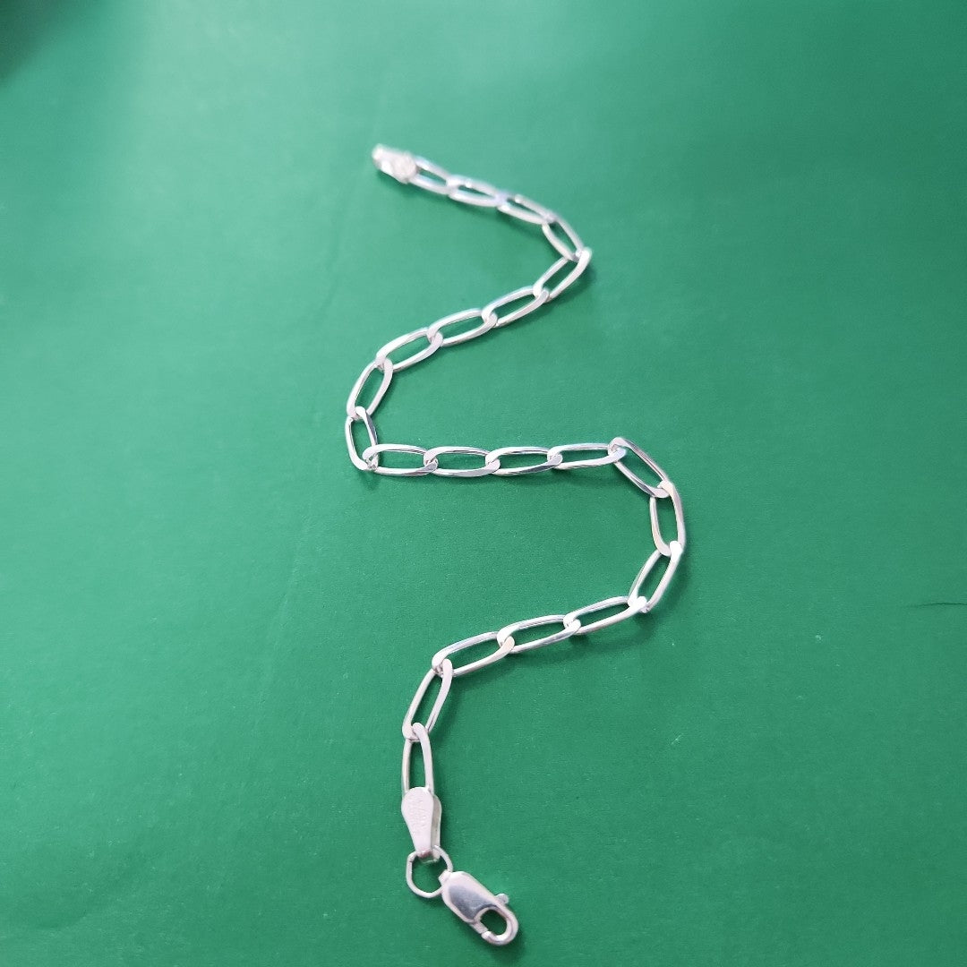 PULSERA TEJIDO ESLABONES PLATA .925 21 CM 3.9 GR (NUEVO)