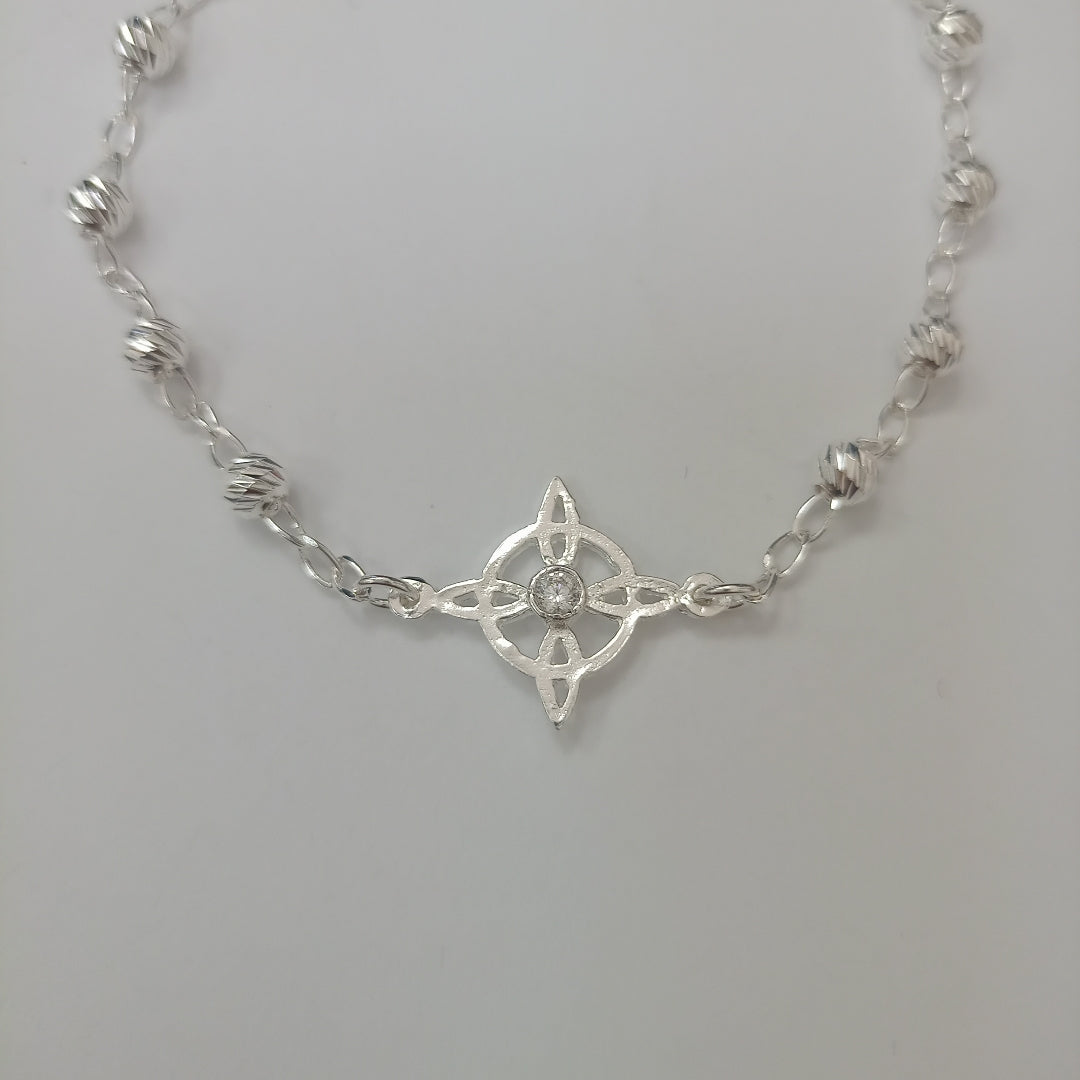 PULSERA TEJIDO ESPECIAL PLATA .925 18 CM 2.9 GR (NUEVO)