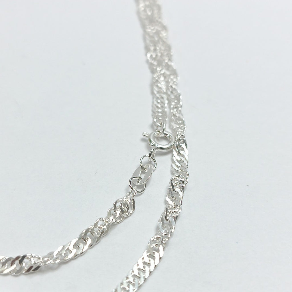 CADENA TEJIDO MEDIO TORZAL PLATA .925 55 CM 6.4 GR (NUEVO)