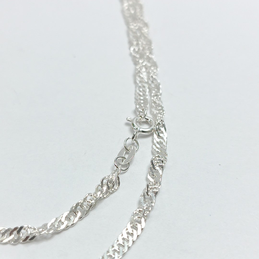 CADENA TEJIDO MEDIO TORZAL PLATA .925 55 CM 6.4 GR (NUEVO)