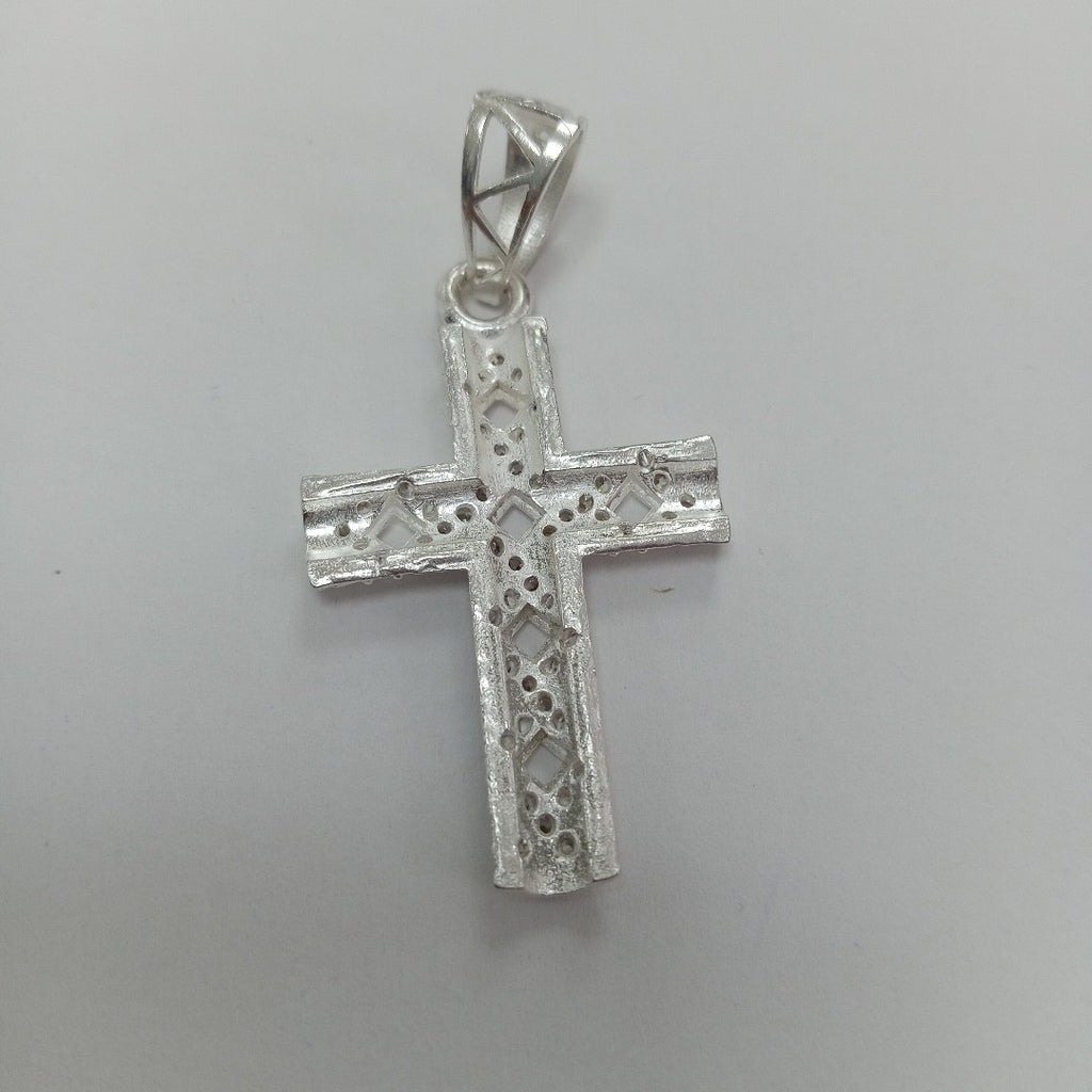 DIJE CRUZ C/CIRCONIAS PLATA .925 7.7 GR (NUEVO)