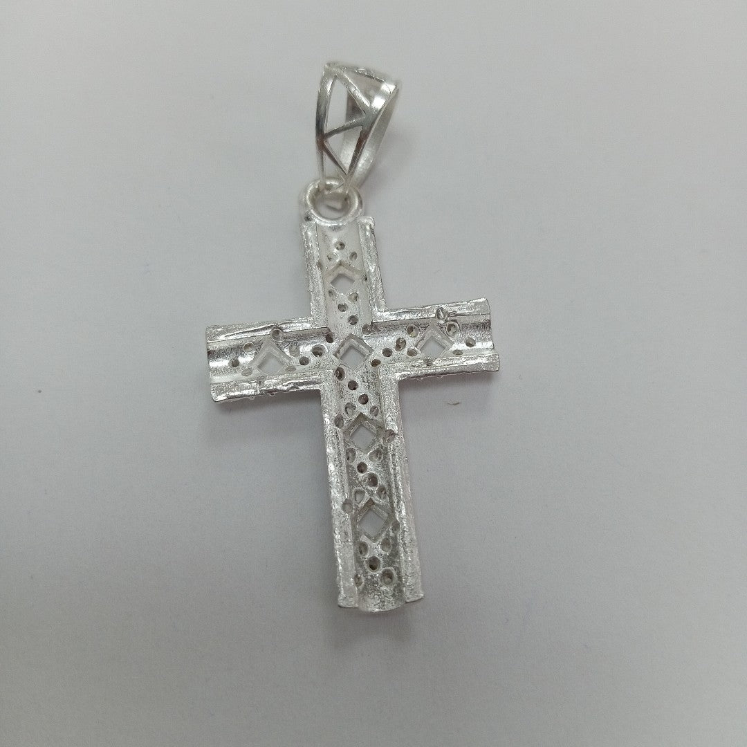 DIJE CRUZ C/CIRCONIAS PLATA .925 7.7 GR (NUEVO)