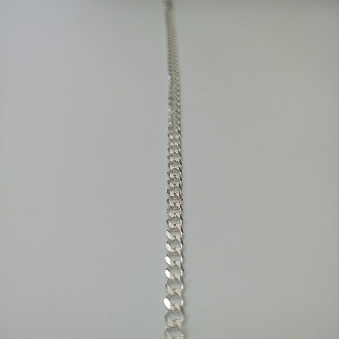 PULSERA TEJIDO BARBADA PLATA .925 21 CM 4.6 GR (NUEVO)