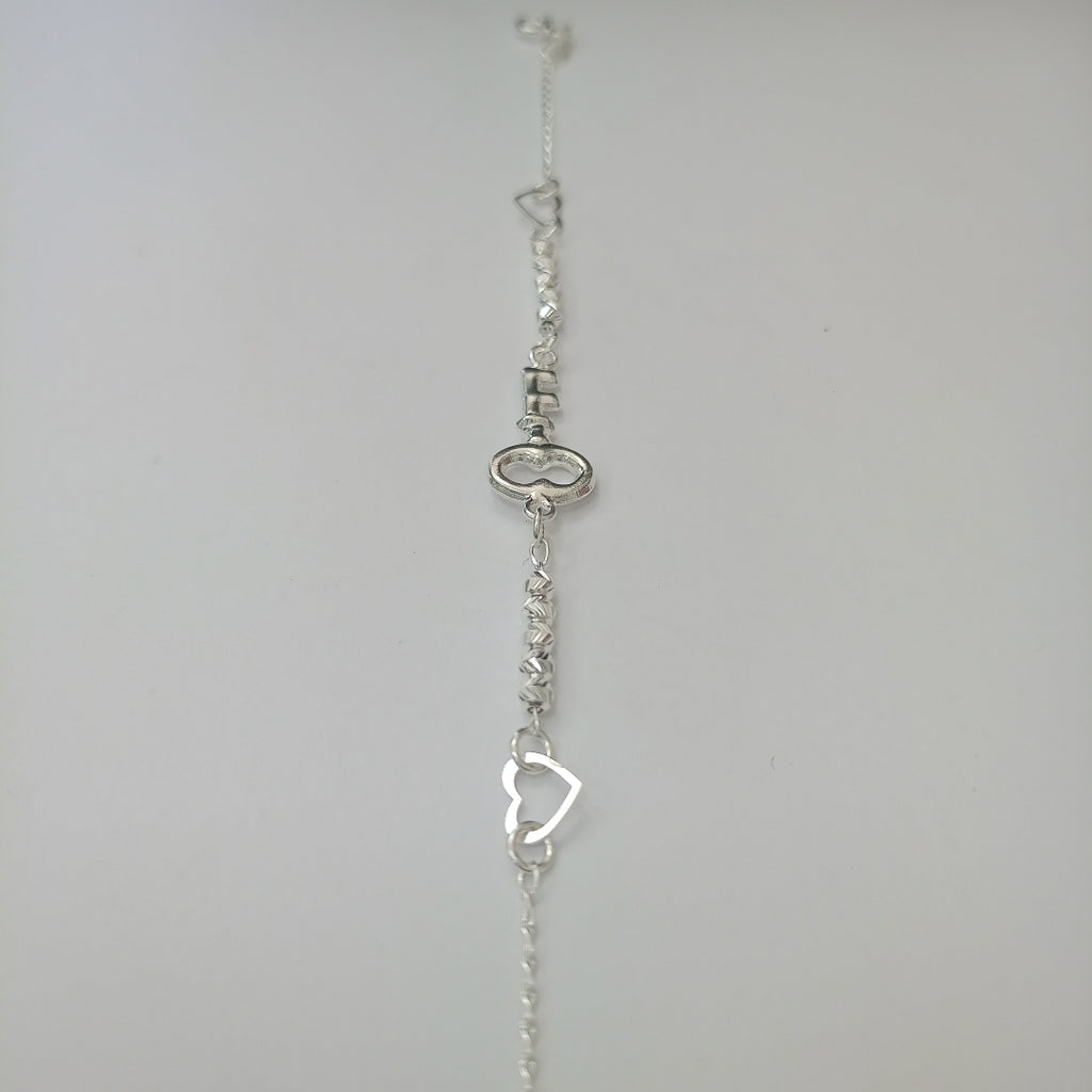 PULSERA TEJIDO LLAVE PLATA .925 18 CM 2.4 GR (NUEVO)