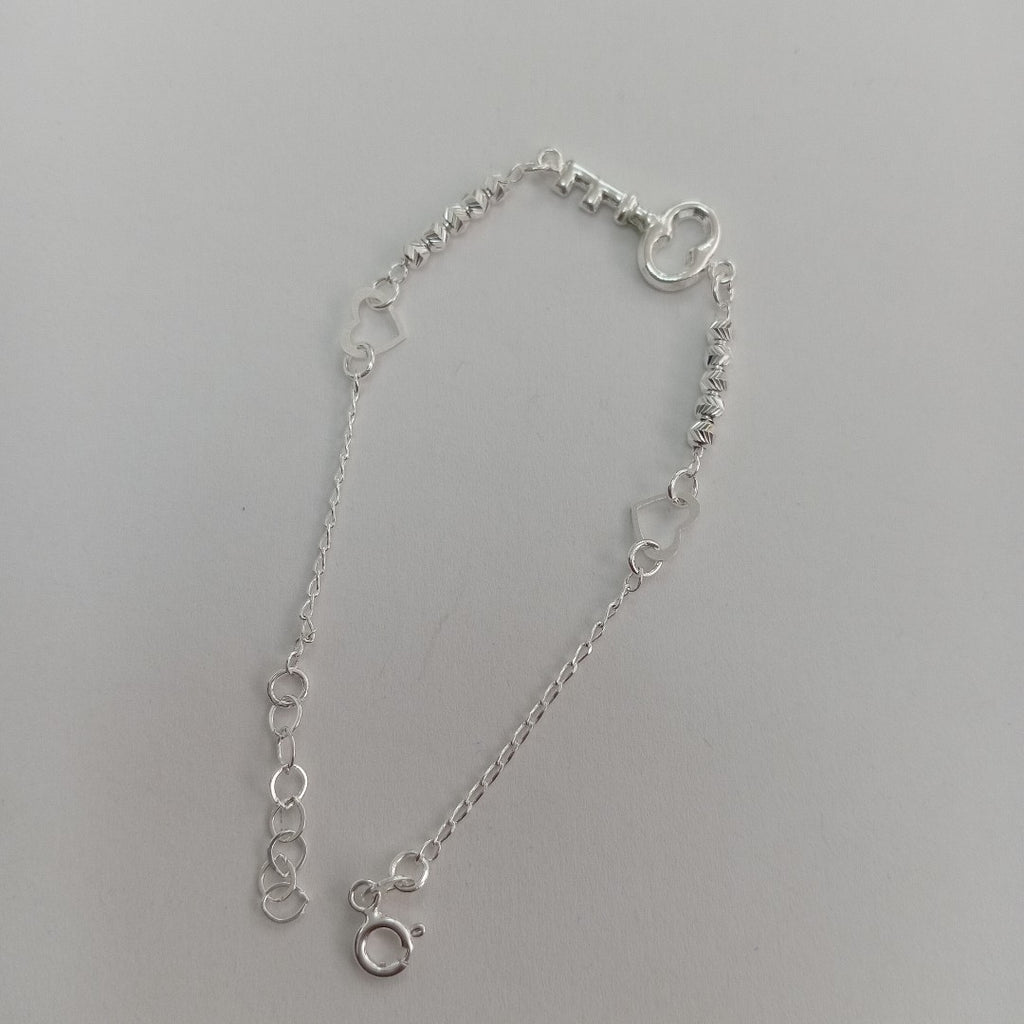 PULSERA TEJIDO LLAVE PLATA .925 18 CM 2.4 GR (NUEVO)