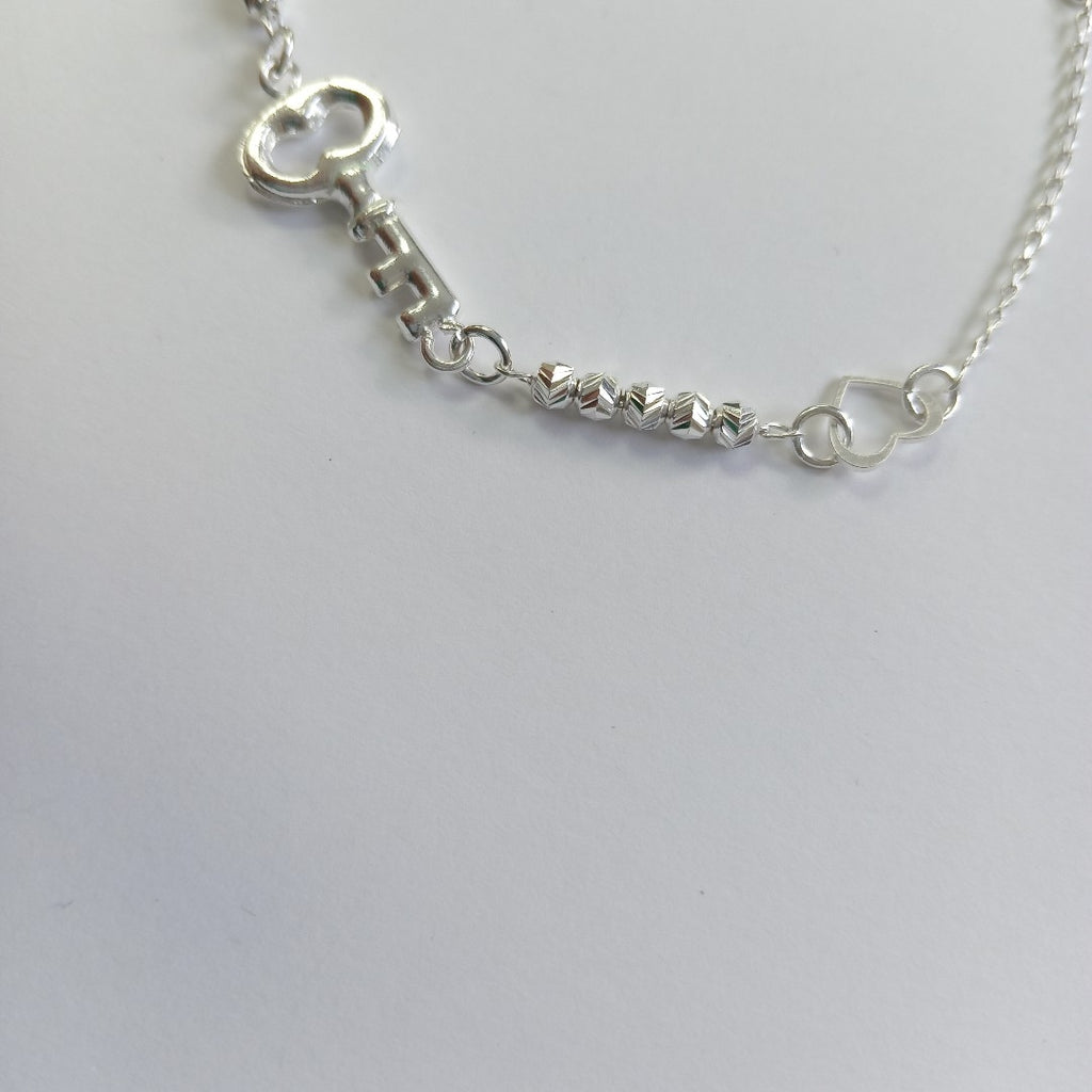 PULSERA TEJIDO LLAVE PLATA .925 18 CM 2.4 GR (NUEVO)