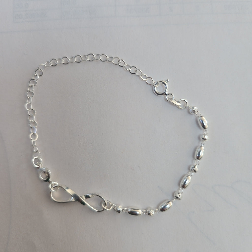 PULSERA TEJIDO ESPECIAL PLATA .925 18 CM 2.6 GR (NUEVO)