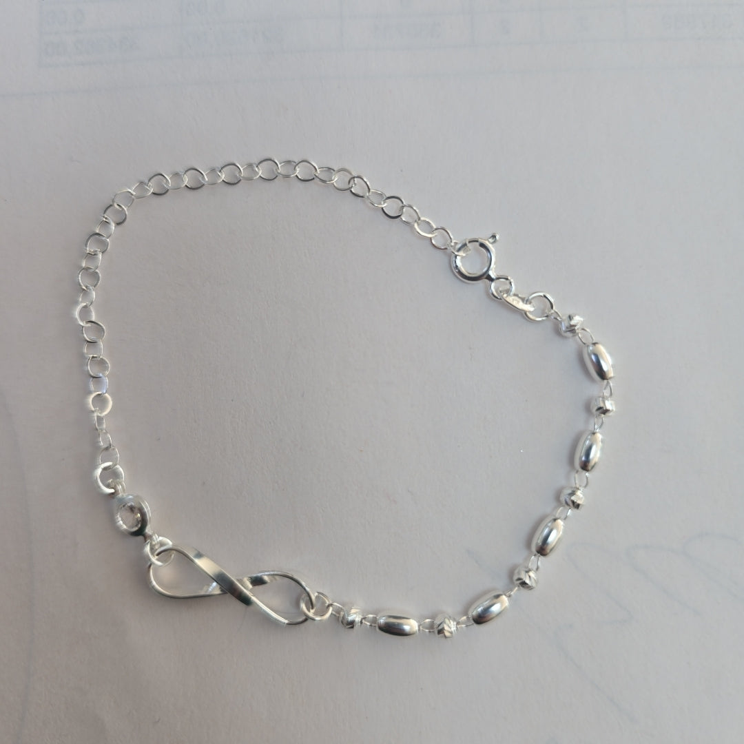 PULSERA TEJIDO ESPECIAL PLATA .925 18 CM 2.6 GR (NUEVO)