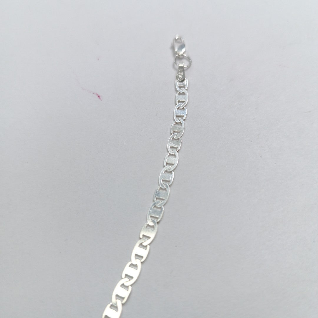 PULSERA TEJIDO GUCHI PLATA .925 18 CM 3.1 GR (NUEVO)