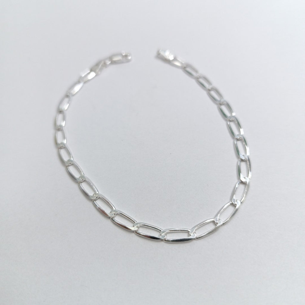 PULSERA TEJIDO ESLABONES PLATA .925 21 CM 4 GR (NUEVO)