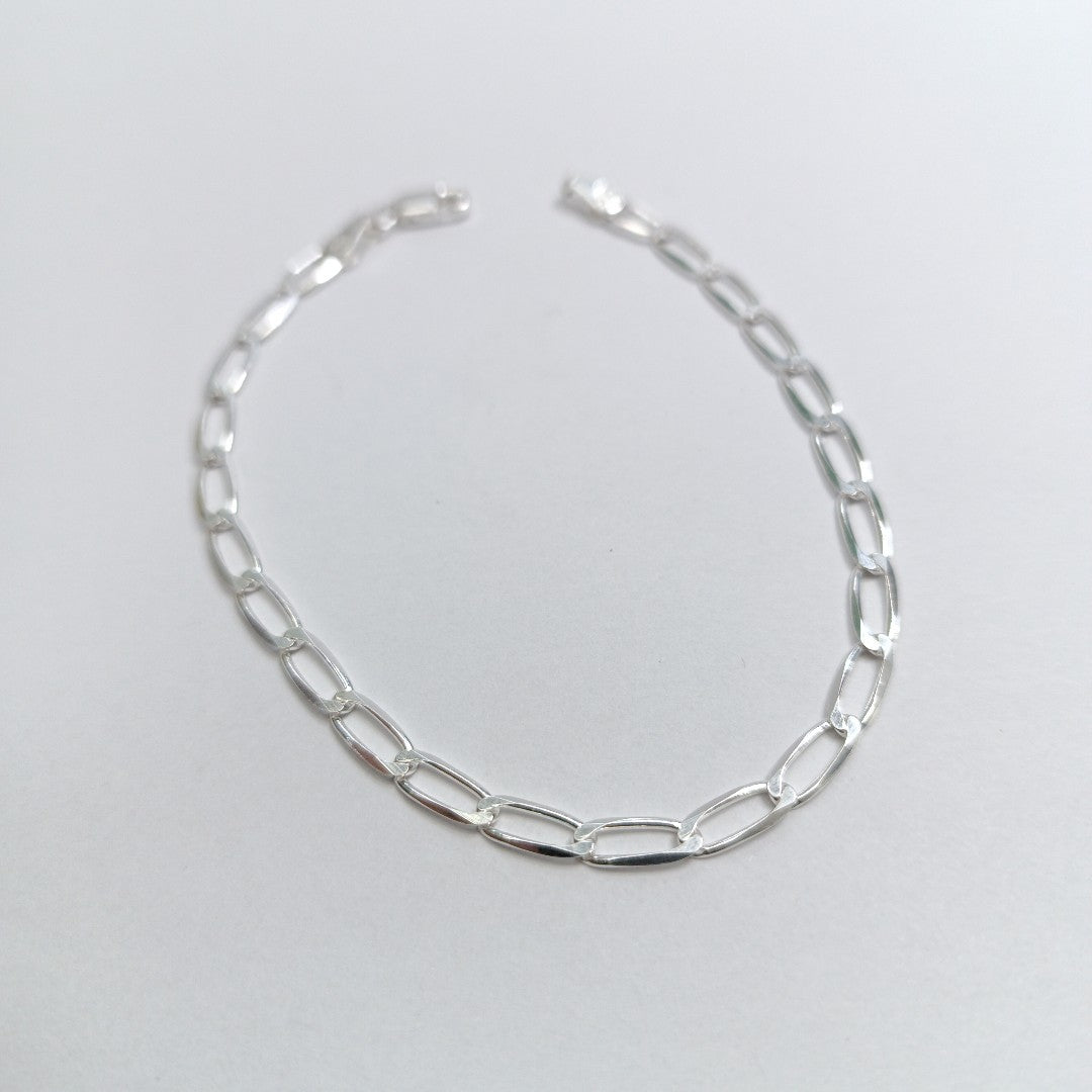 PULSERA TEJIDO ESLABONES PLATA .925 21 CM 4 GR (NUEVO)