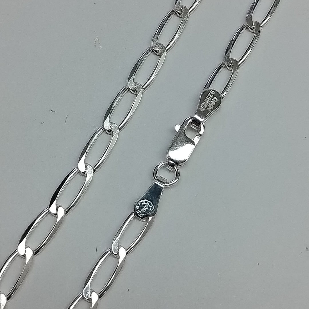 CADENA TEJIDO ESLABONES PLATA .925 55 CM 10.5 GR (NUEVO)
