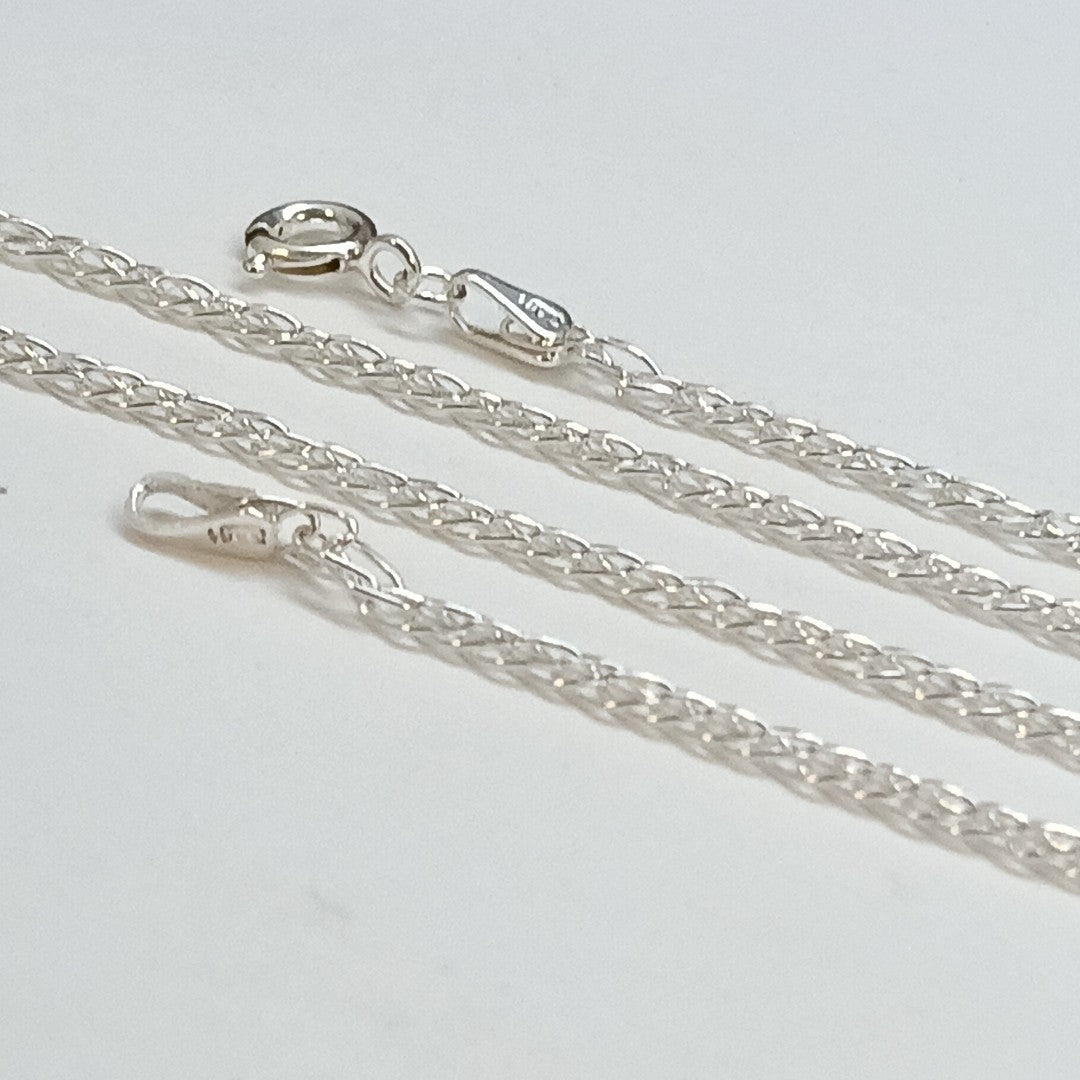 CADENA TEJIDO ESLABONES PLATA .925 55 CM 3.9 GR (NUEVO)