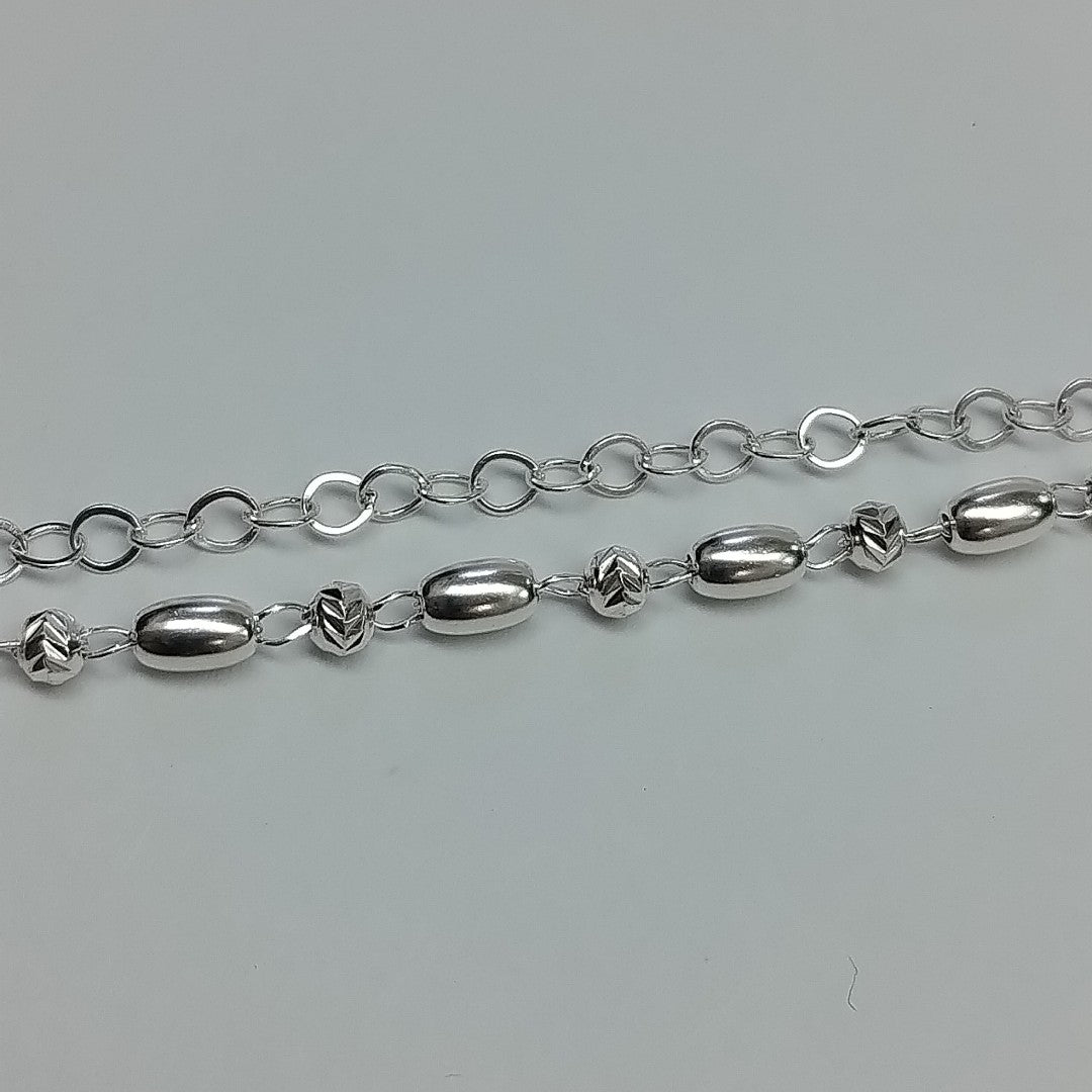 PULSERA TEJIDO INFINITO PLATA .925 18 CM 2.4 GR (NUEVO)