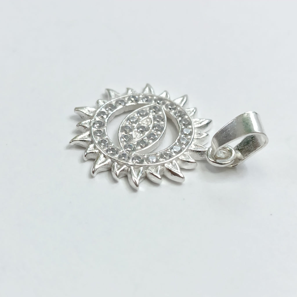 DIJE OJO MAGICO CON CIRCONIAS PLATA .925 2 GR (NUEVO)