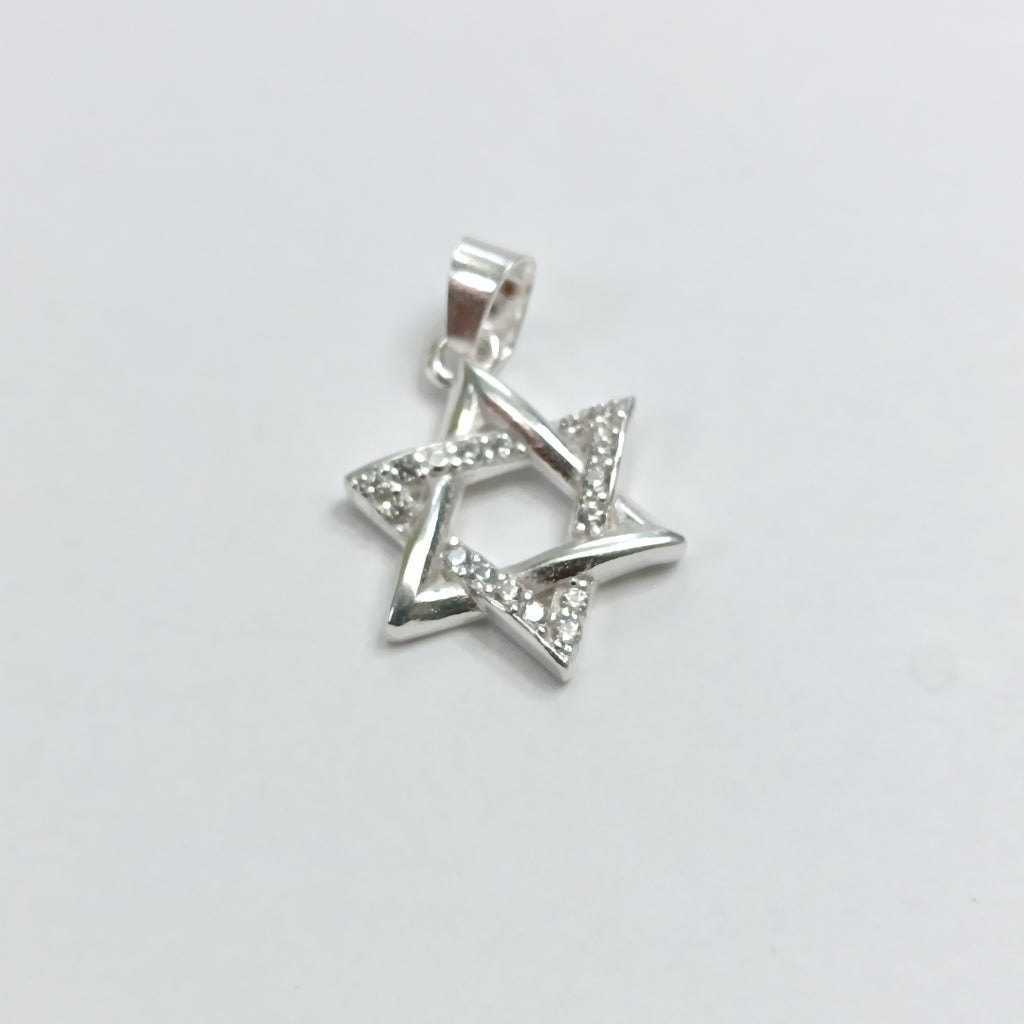 DIJE ESTRELLA DE DAVID C/CIRCONIAS PLATA .925 2.7 GR (NUEVO)