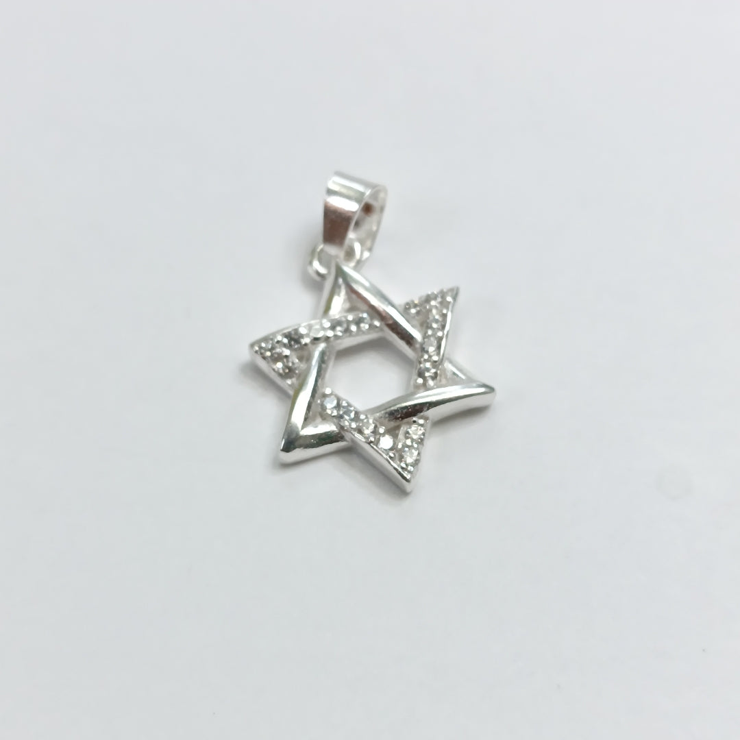 DIJE ESTRELLA DE DAVID C/CIRCONIAS PLATA .925 2.7 GR (NUEVO)