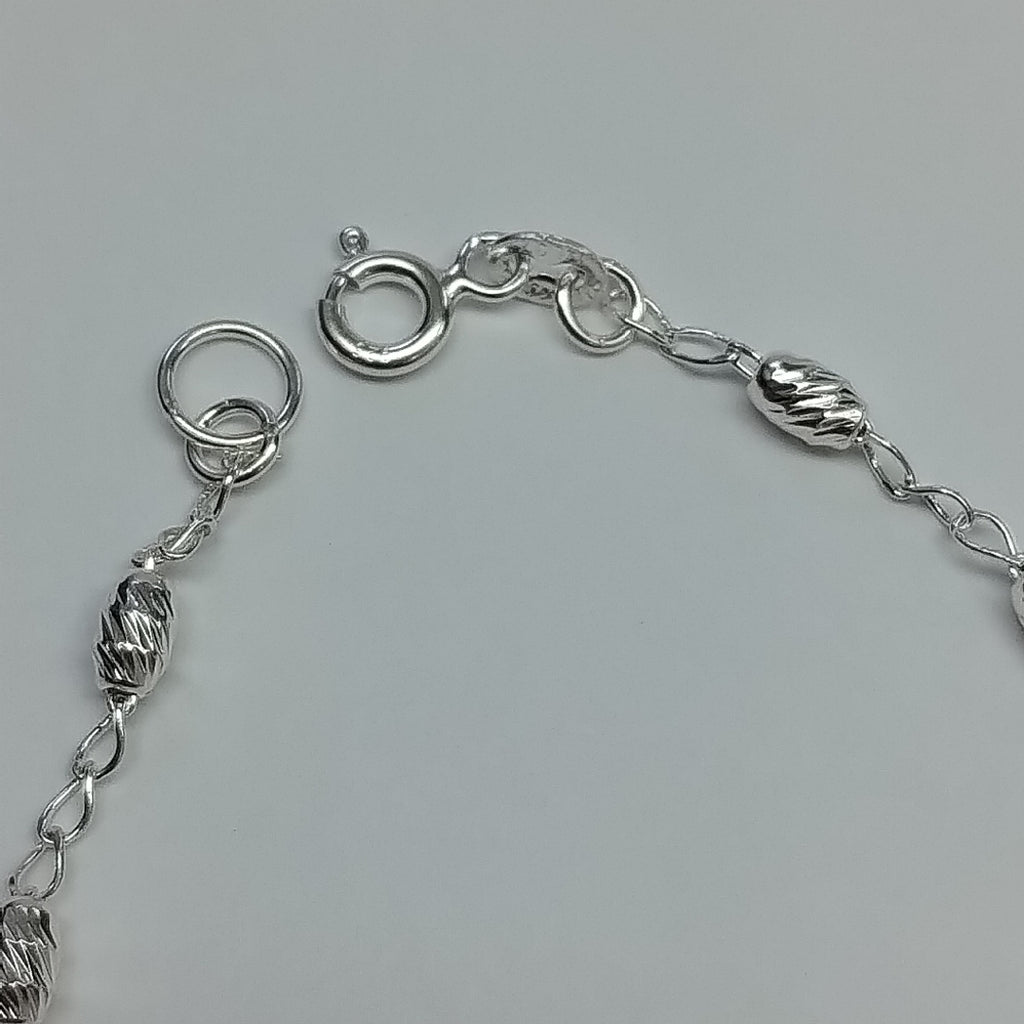 PULSERA TEJIDO CORAZON PLATA .925 18 CM 3.3 GR (NUEVO)